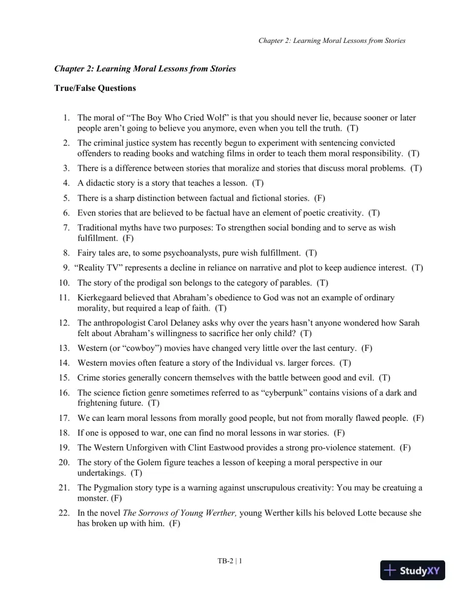 The Moral of the Story: An Introduction to Ethics 7th Edition Test Bank, page 7