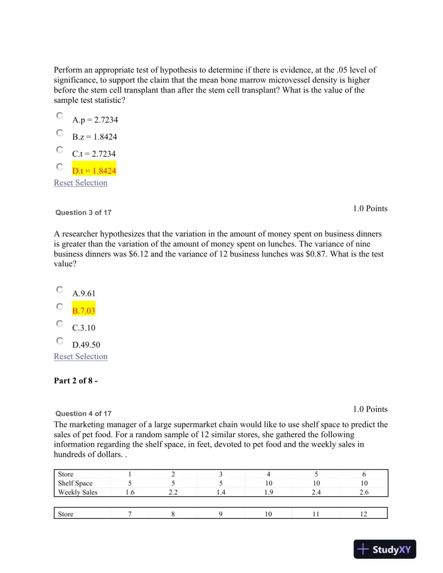 Statistical Methods and Hypothesis Testing in Business and Healthcare Research, page 3
