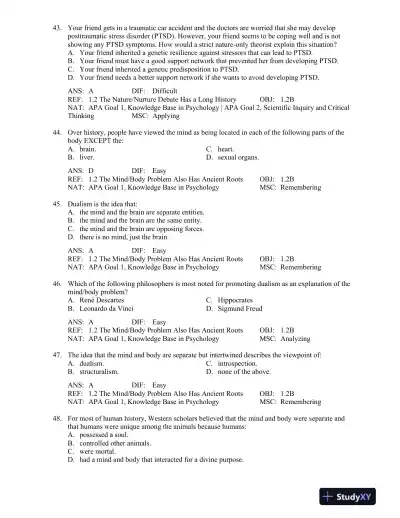 Psychological Science Fifth Edition Test Bank - Page 11 preview image