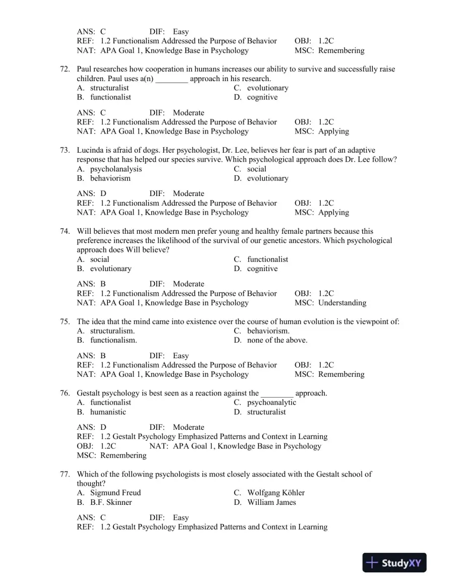 Psychological Science Fifth Edition Test Bank, page 16