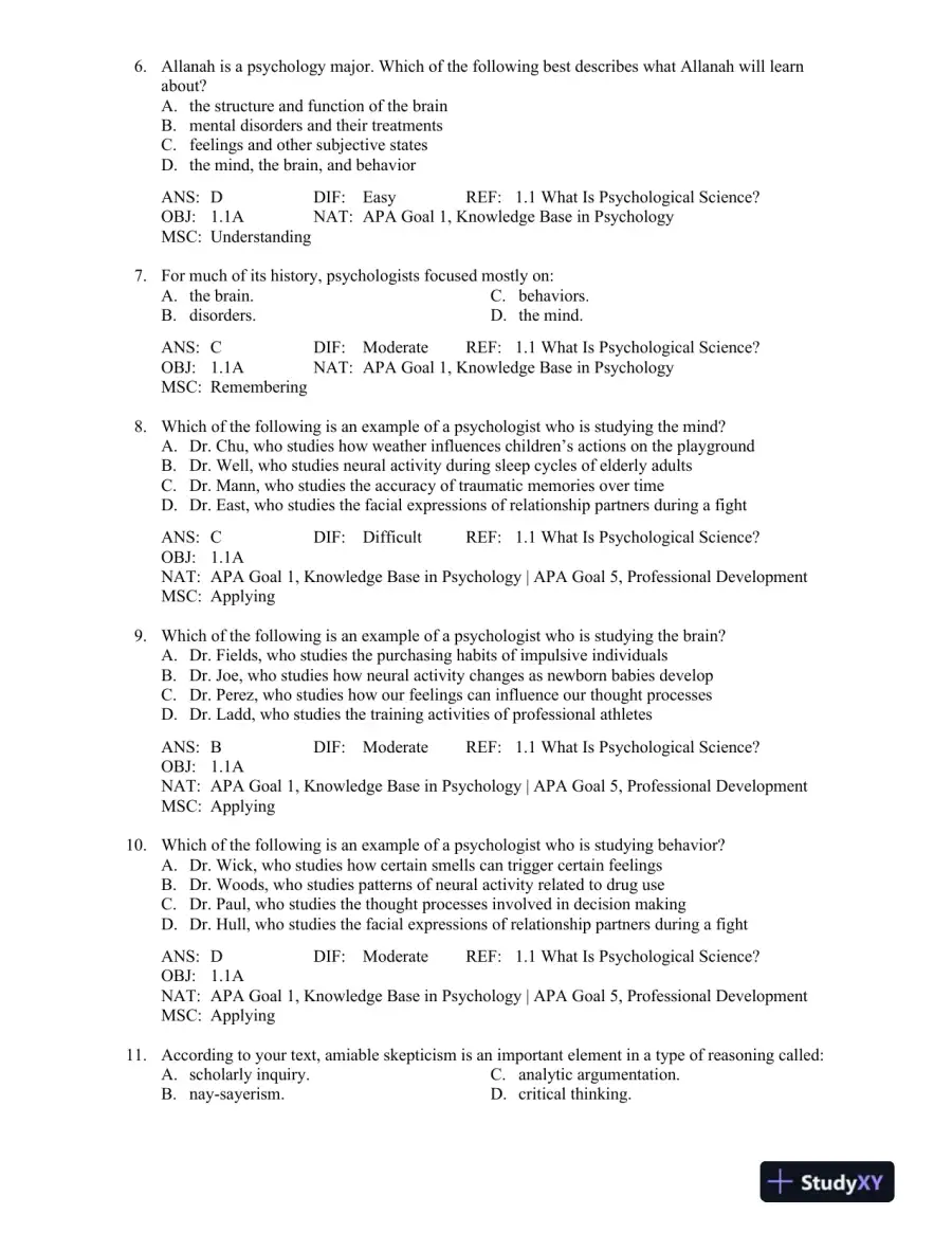 Psychological Science Fifth Edition Test Bank, page 3