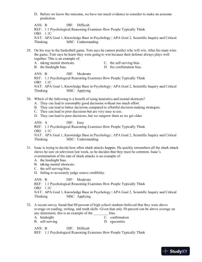 Psychological Science Fifth Edition Test Bank - Page 8 preview image