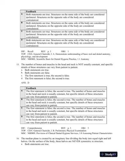 Illustrated Anatomy of the Head and Neck 5th Edition Test Bank - Page 8 preview image
