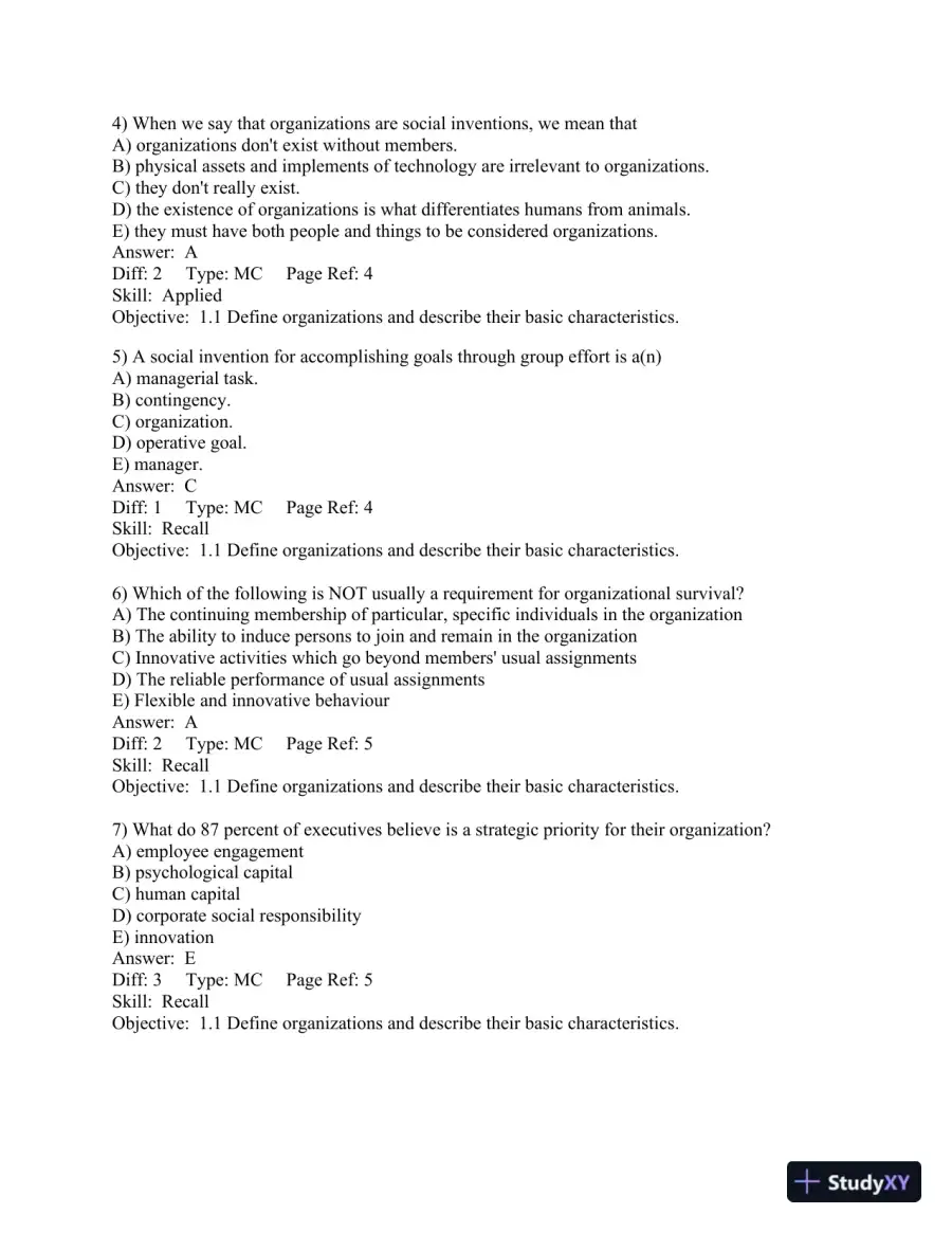 Organizational Behaviour: Understanding and Managing Life at Work 7th Edition Test Bank, page 5