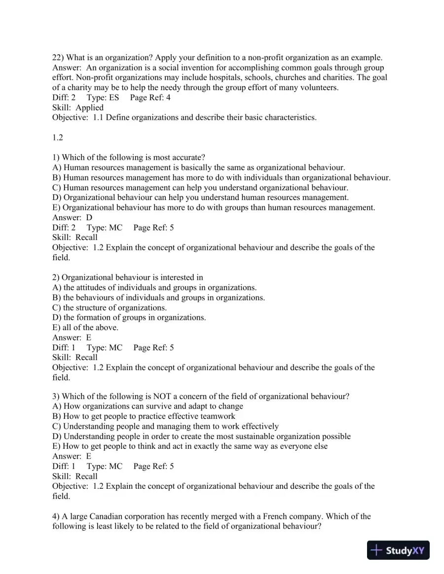 Organizational Behaviour: Understanding and Managing Life at Work 7th Edition Test Bank, page 8