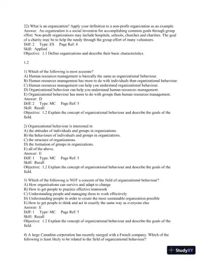 Organizational Behaviour: Understanding and Managing Life at Work 7th Edition Test Bank - Page 8 preview image