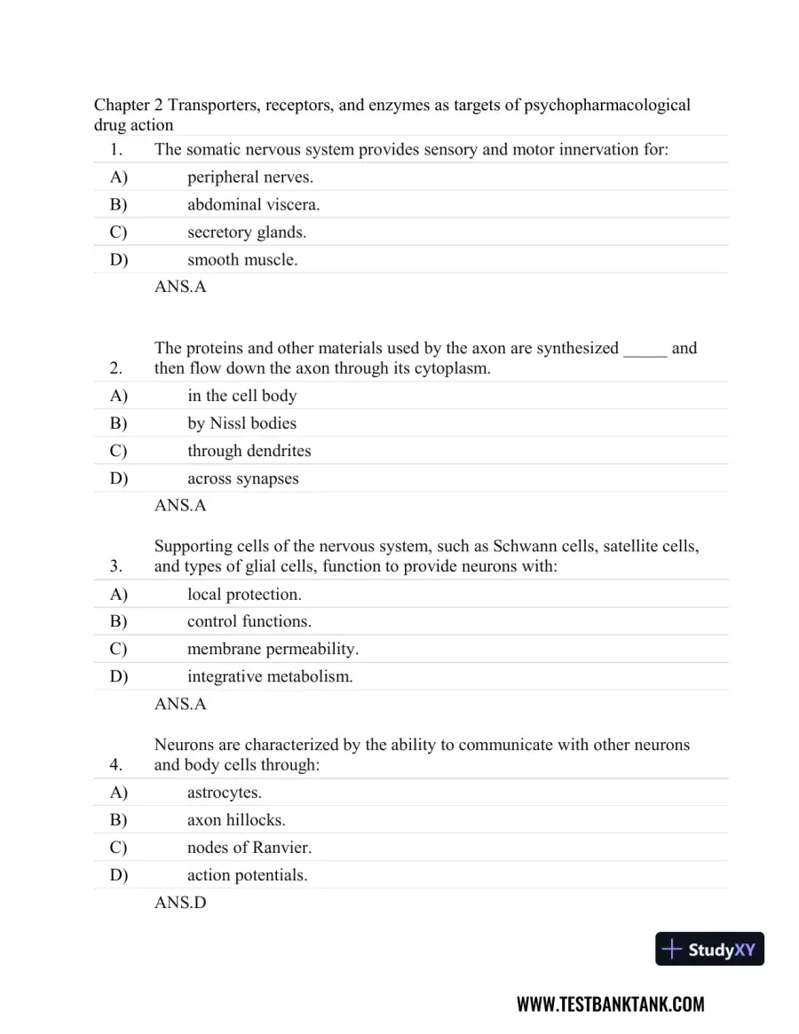 Stahl's Essential Psychopharmacology: Neuroscientific Basis and Practical Applications 4th Edition Test Bank, page 10
