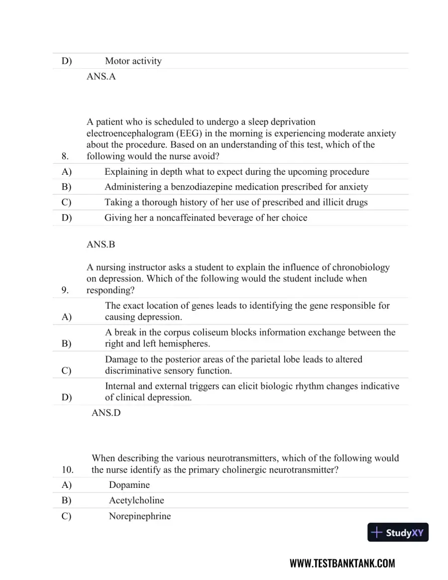 Stahl's Essential Psychopharmacology: Neuroscientific Basis and Practical Applications 4th Edition Test Bank, page 17