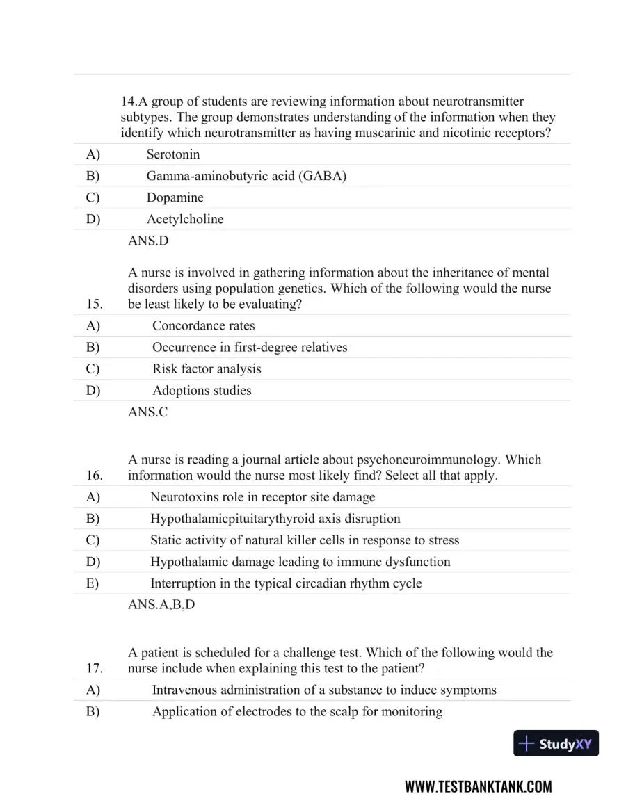 Stahl's Essential Psychopharmacology: Neuroscientific Basis and Practical Applications 4th Edition Test Bank, page 19