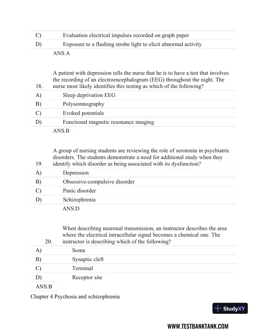 Stahl's Essential Psychopharmacology: Neuroscientific Basis and Practical Applications 4th Edition Test Bank, page 20
