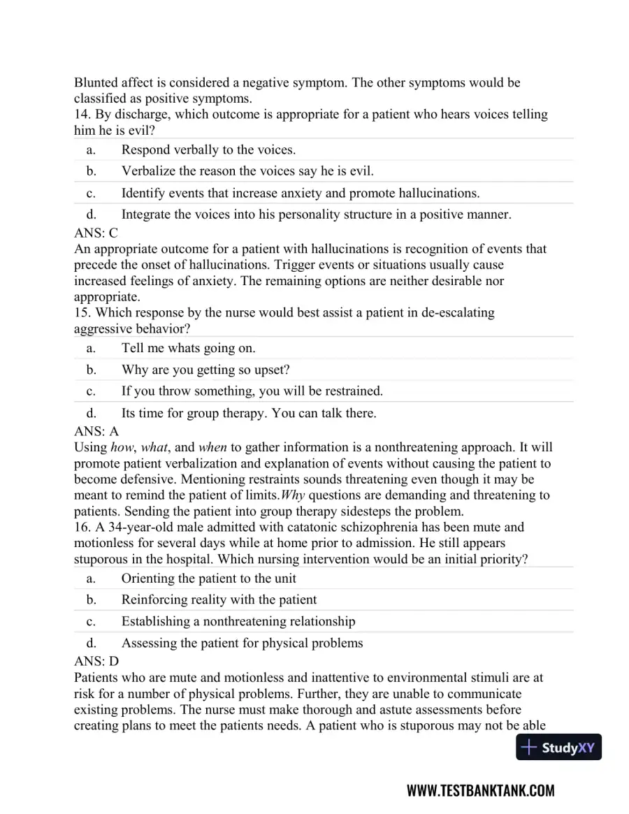 Stahl's Essential Psychopharmacology: Neuroscientific Basis and Practical Applications 4th Edition Test Bank, page 25