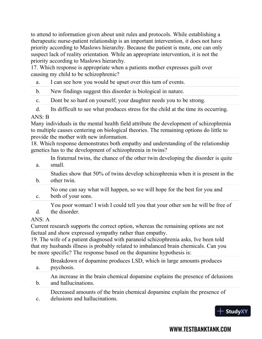 Stahl's Essential Psychopharmacology: Neuroscientific Basis and Practical Applications 4th Edition Test Bank, page 26