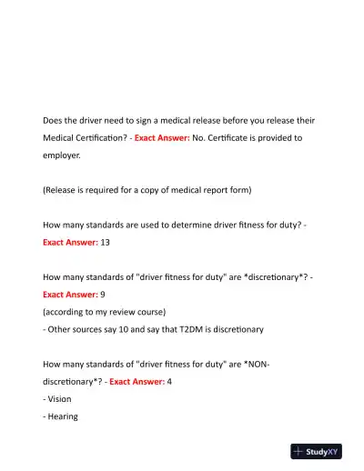 2022-2024 NRCME Pharmacology Review Questions With Answers (96 Solved Questions) - Page 5 preview image