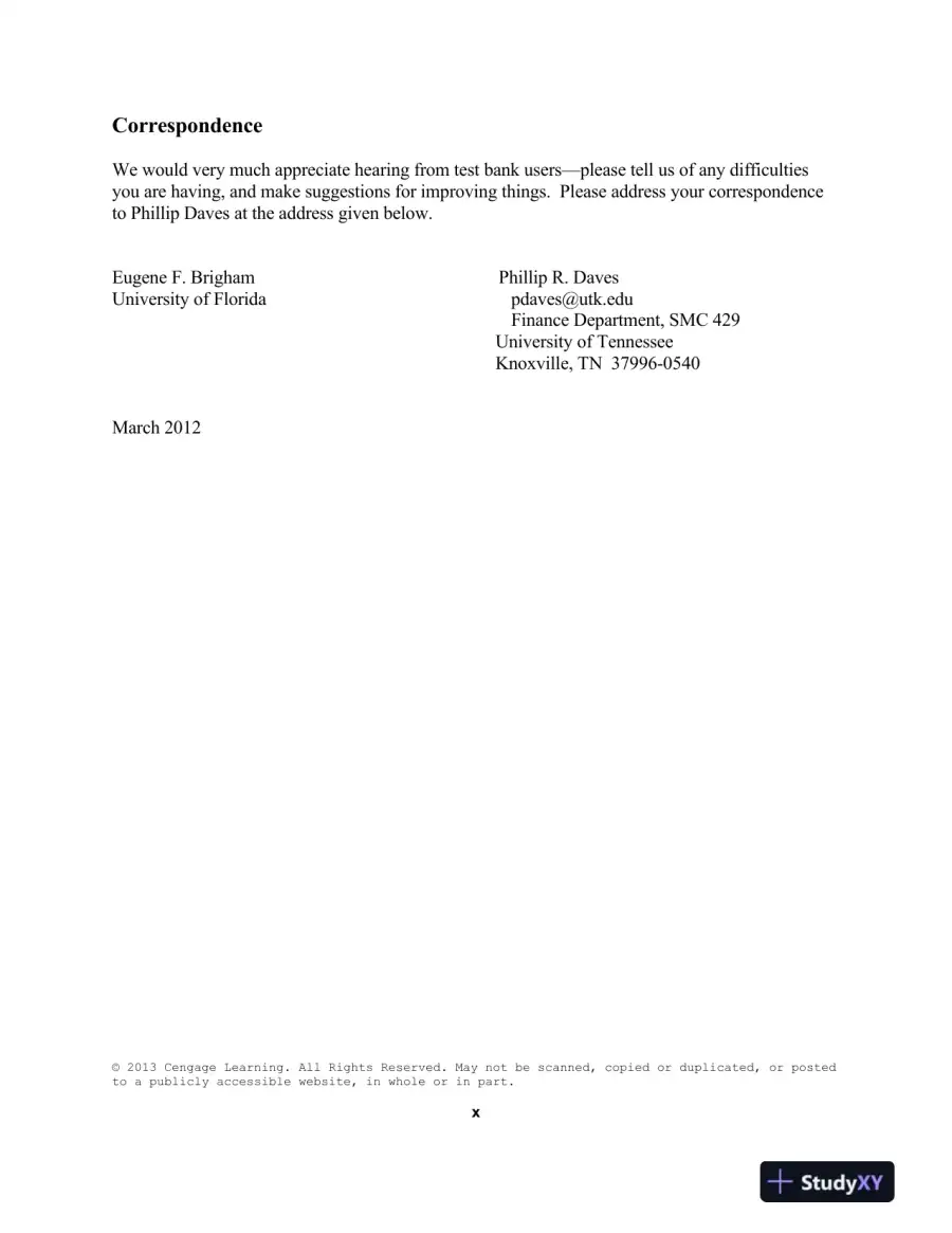 Test Bank For Intermediate Financial Management, 11th Edition, page 9
