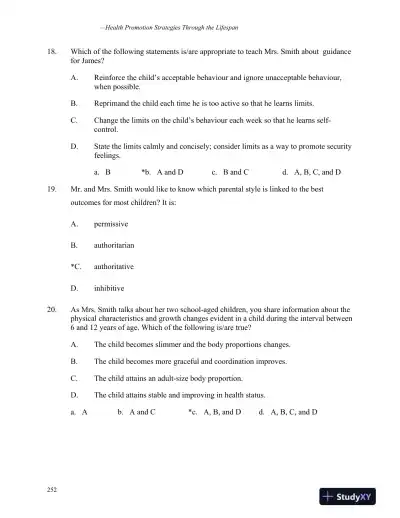 Health Promotion Strategies Through The Lifespan, Second Canadian Edition Test Bank - Page 10 preview image