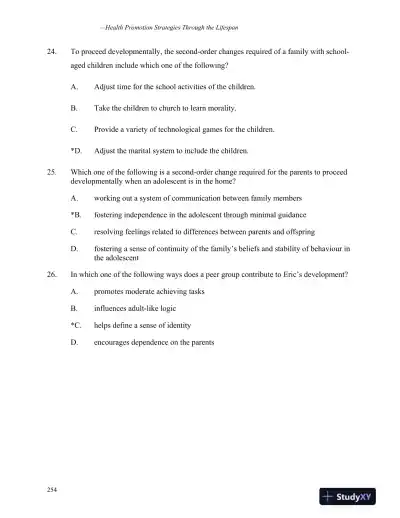 Health Promotion Strategies Through The Lifespan, Second Canadian Edition Test Bank - Page 12 preview image