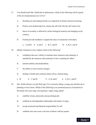 Health Promotion Strategies Through The Lifespan, Second Canadian Edition Test Bank - Page 13 preview image
