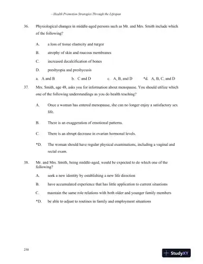 Health Promotion Strategies Through The Lifespan, Second Canadian Edition Test Bank - Page 16 preview image