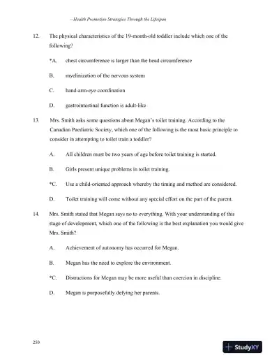 Health Promotion Strategies Through The Lifespan, Second Canadian Edition Test Bank - Page 8 preview image