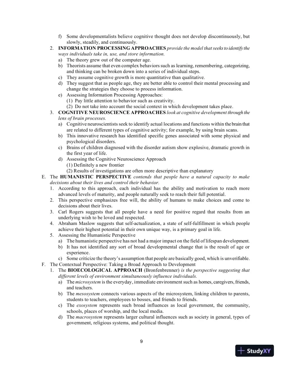 Class Notes for Development Across the Life Span, 8th Edition, page 11