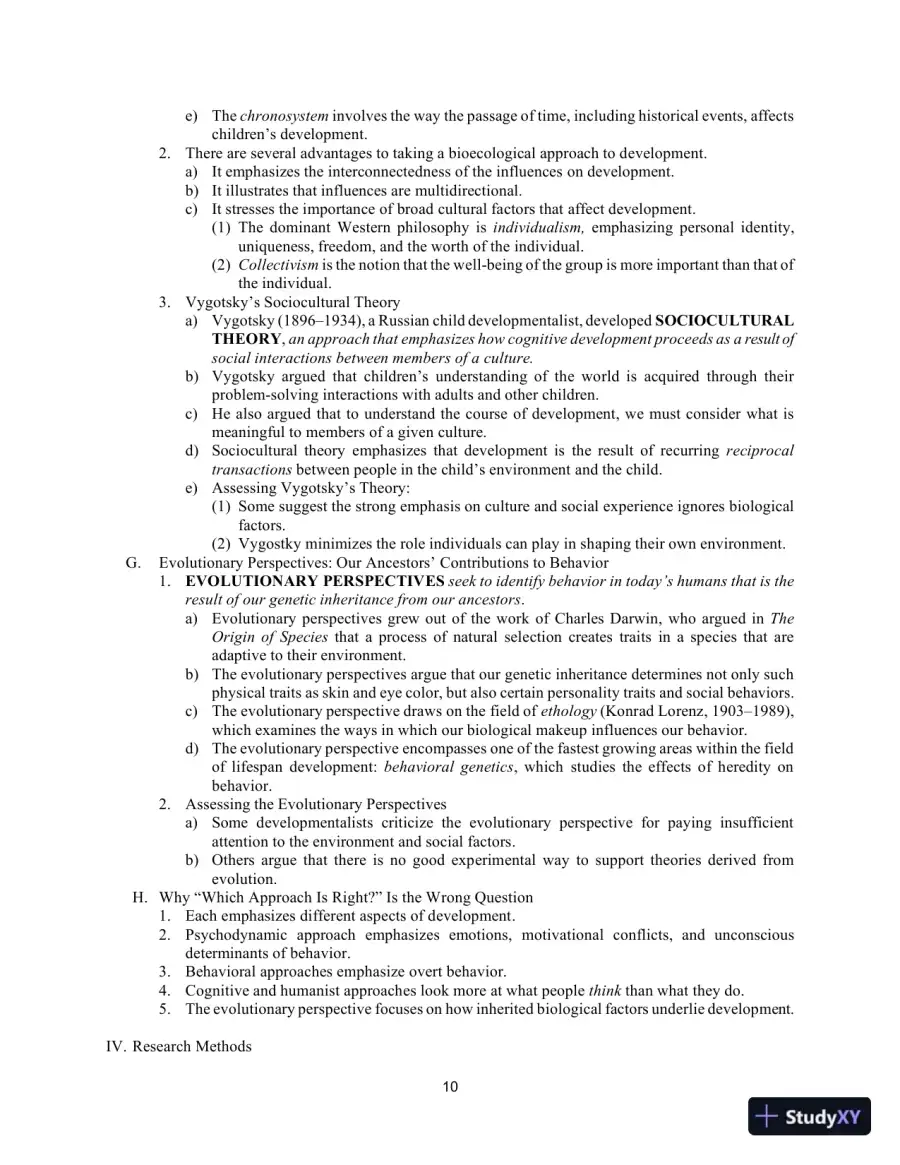 Class Notes for Development Across the Life Span, 8th Edition, page 12