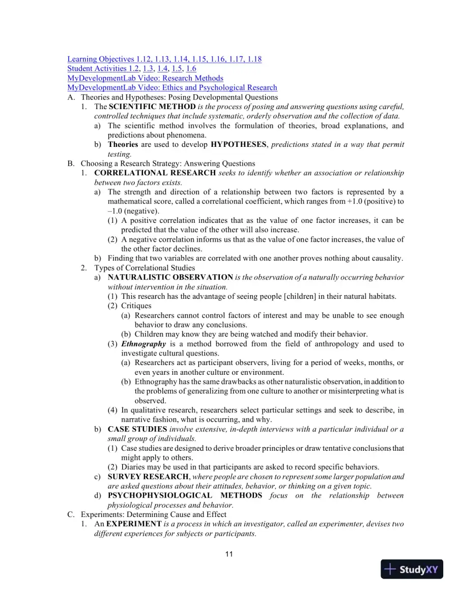 Class Notes for Development Across the Life Span, 8th Edition, page 13
