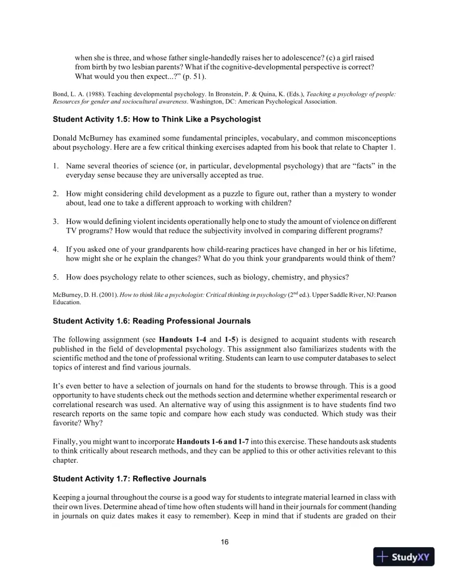Class Notes for Development Across the Life Span, 8th Edition, page 18