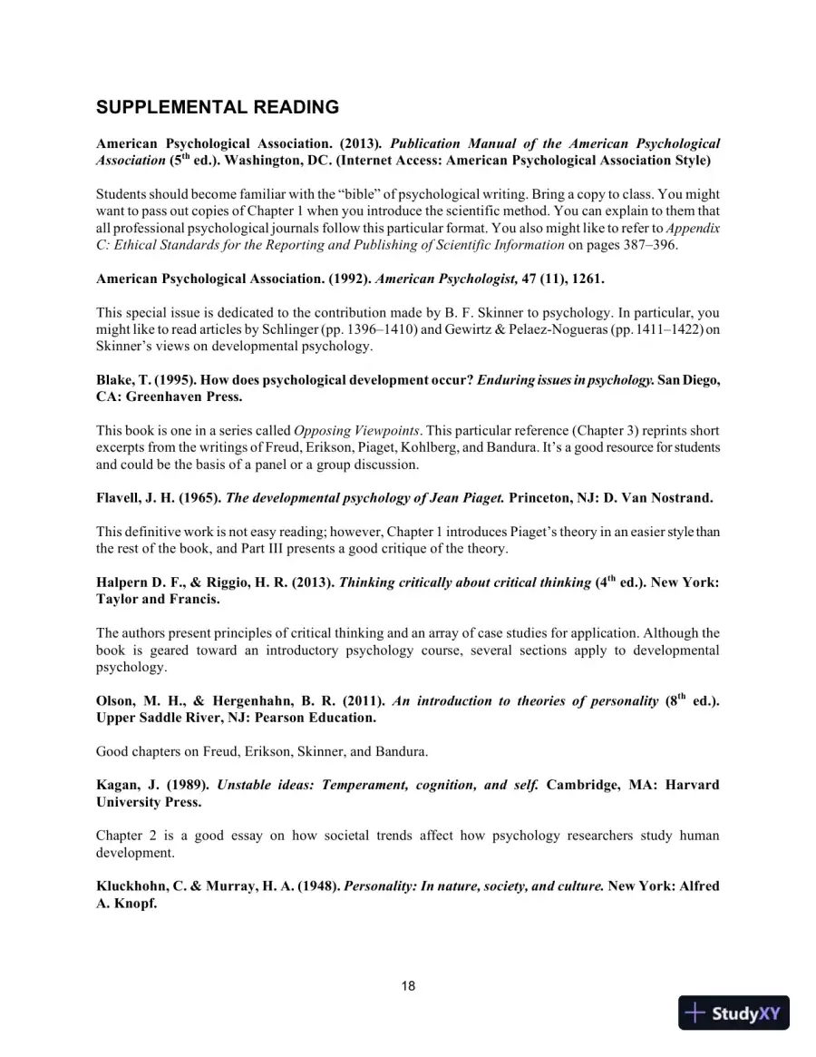 Class Notes for Development Across the Life Span, 8th Edition, page 20