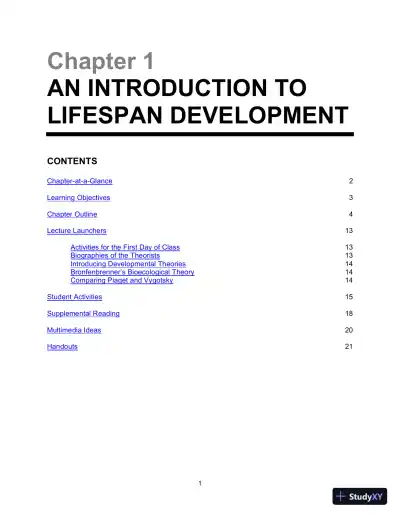 Class Notes for Development Across the Life Span, 8th Edition - Page 3 preview image