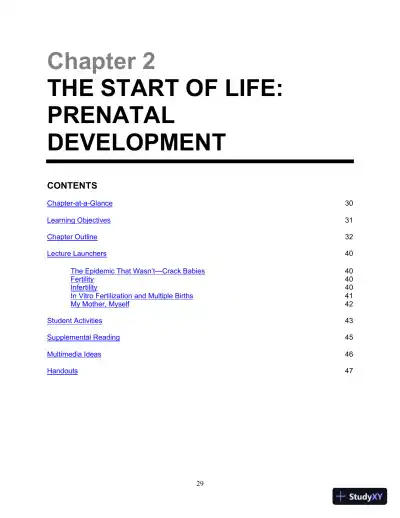Class Notes for Development Across the Life Span, 8th Edition - Page 31 preview image