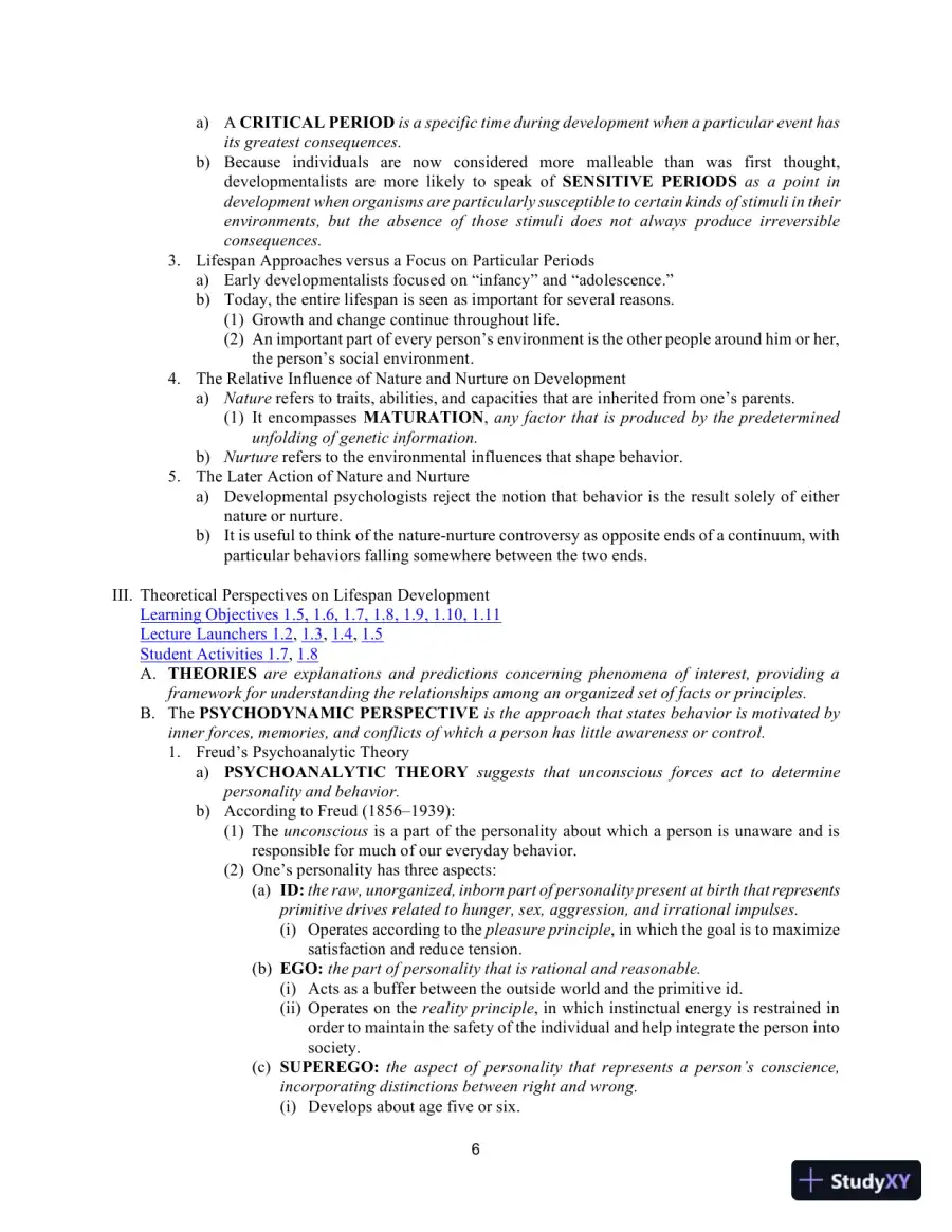 Class Notes for Development Across the Life Span, 8th Edition, page 8
