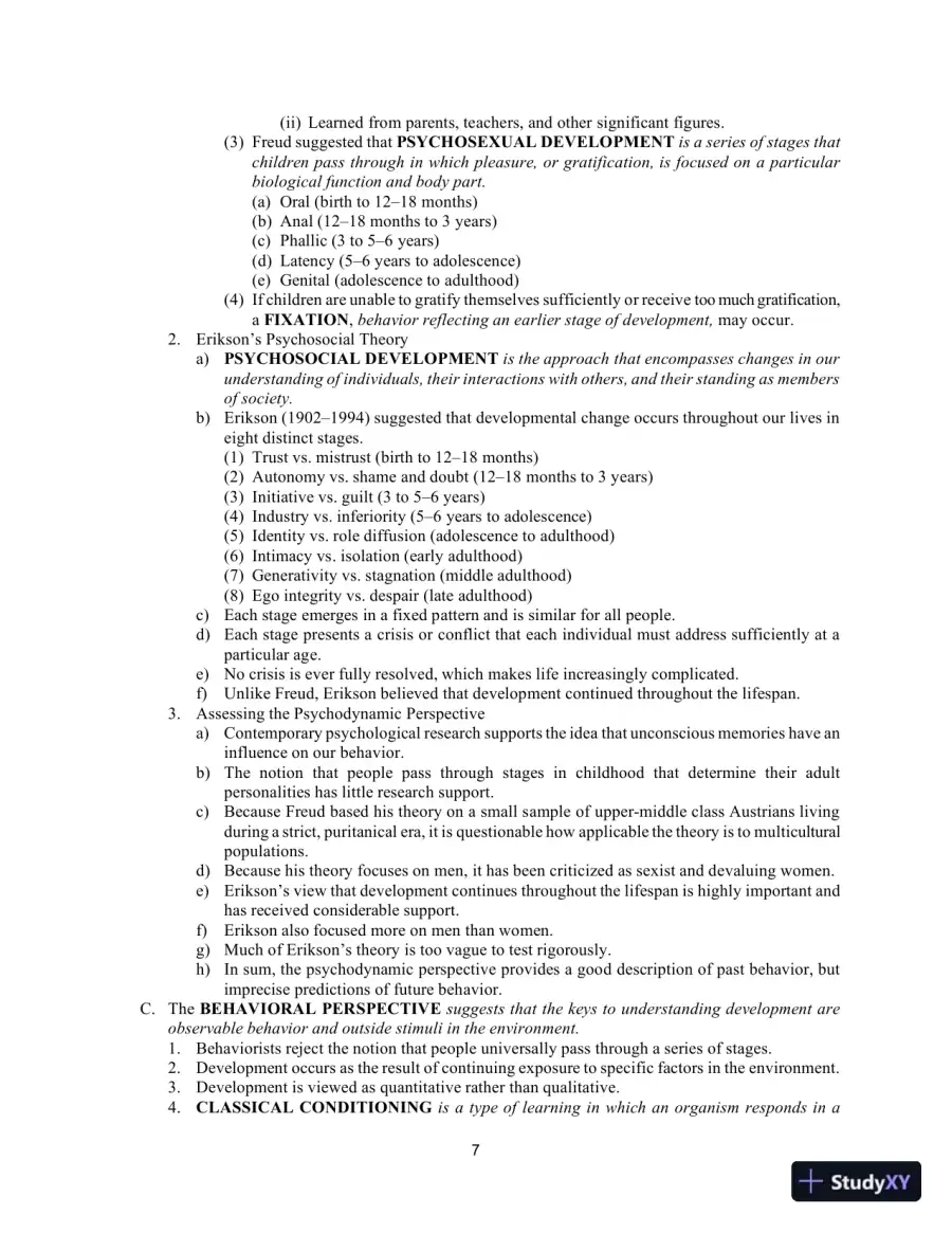 Class Notes for Development Across the Life Span, 8th Edition, page 9