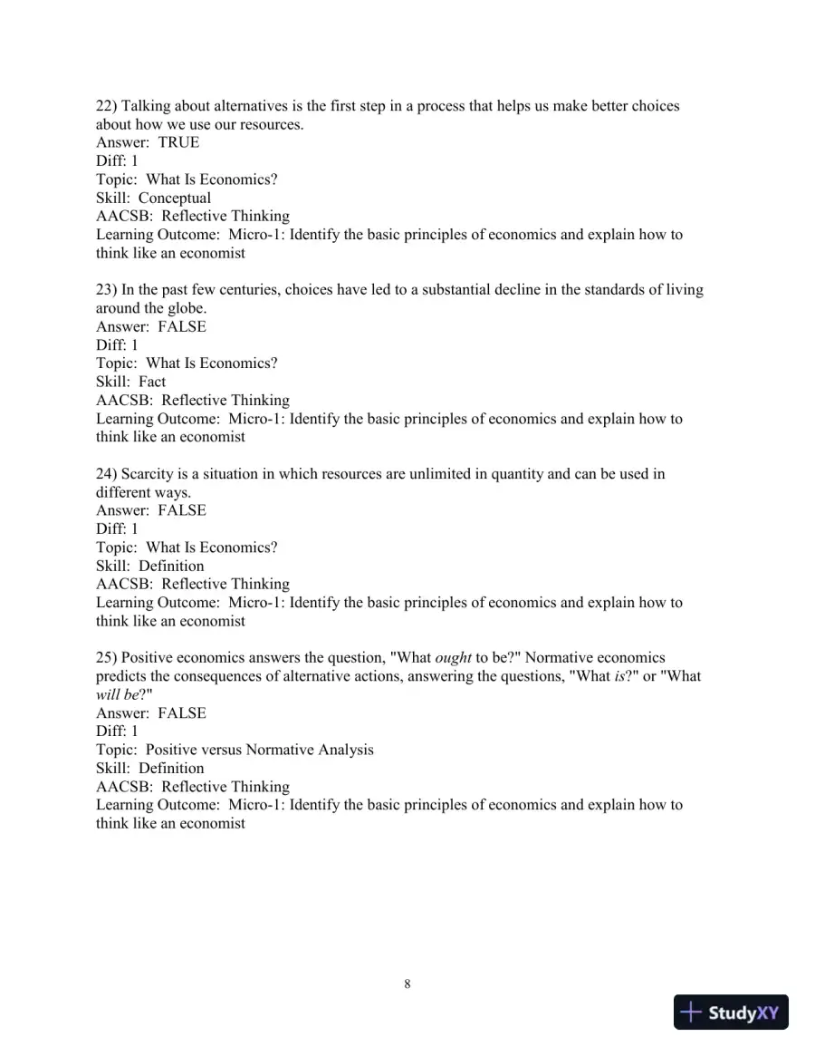 Test Bank for Survey of Economics: Principles, Applications, and Tools, 8th Edition, page 10