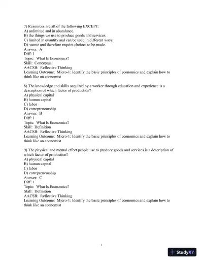 Test Bank for Survey of Economics: Principles, Applications, and Tools, 8th Edition - Page 5 preview image