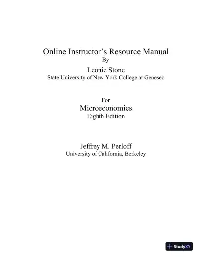 Solution Manual for Microeconomics, 8th Edition - Page 1 preview image