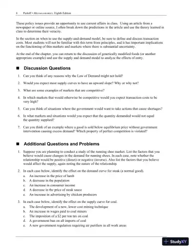 Solution Manual for Microeconomics, 8th Edition - Page 11 preview image