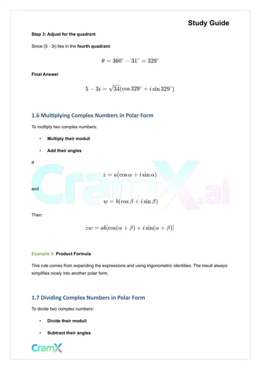 Trigonometry - Polar Coordinates and Complex Numbers, page 5