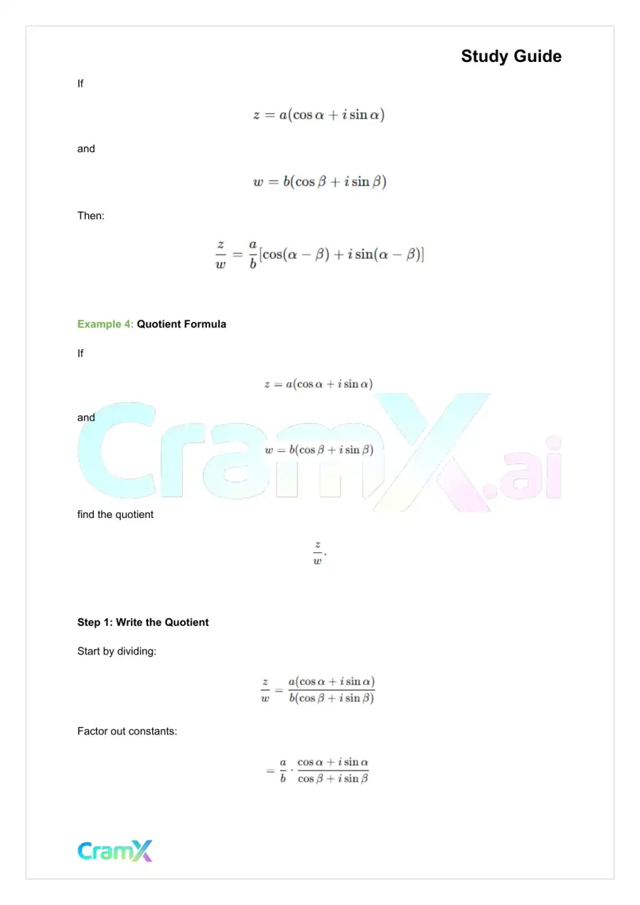 Trigonometry - Polar Coordinates and Complex Numbers, page 6