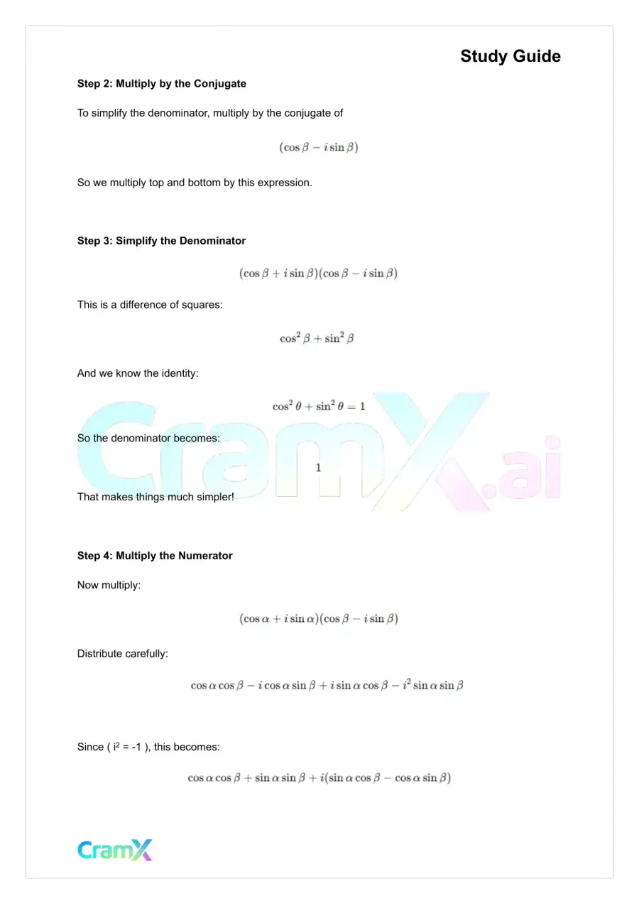 Trigonometry - Polar Coordinates and Complex Numbers, page 7