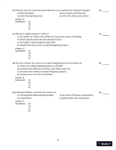 Fundamentals Of Corporate Finance, Sixth Canadian Edition Test Bank - Page 11 preview image