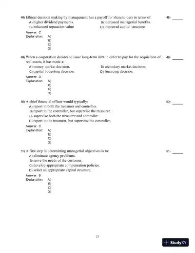 Fundamentals Of Corporate Finance, Sixth Canadian Edition Test Bank - Page 14 preview image