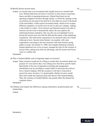 Fundamentals Of Corporate Finance, Sixth Canadian Edition Test Bank - Page 21 preview image