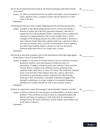 Fundamentals Of Corporate Finance, Sixth Canadian Edition Test Bank - Page 22 preview image