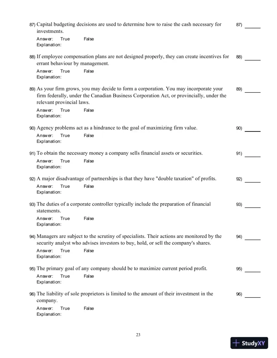 Fundamentals Of Corporate Finance, Sixth Canadian Edition Test Bank, page 24