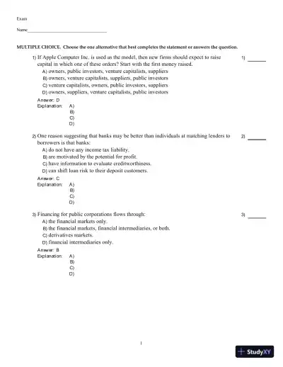 Fundamentals Of Corporate Finance, Sixth Canadian Edition Test Bank - Page 31 preview image