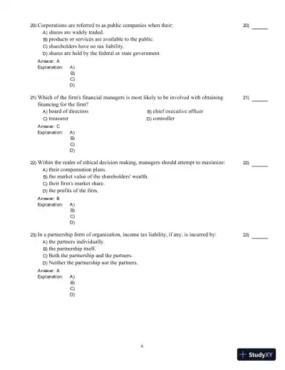 Fundamentals Of Corporate Finance, Sixth Canadian Edition Test Bank - Page 7 preview image