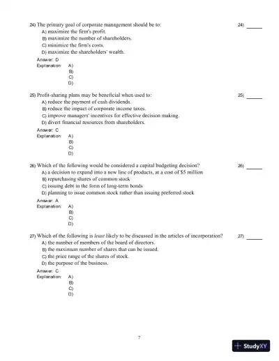 Fundamentals Of Corporate Finance, Sixth Canadian Edition Test Bank - Page 8 preview image