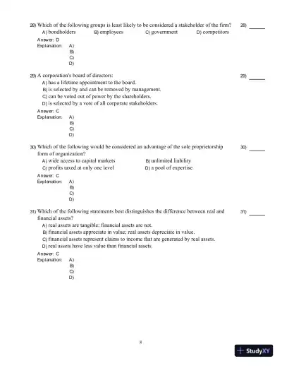 Fundamentals Of Corporate Finance, Sixth Canadian Edition Test Bank - Page 9 preview image
