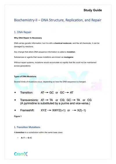 Biochemistry-II - DNA Structure, Replication, and Repair - Page 1 preview image
