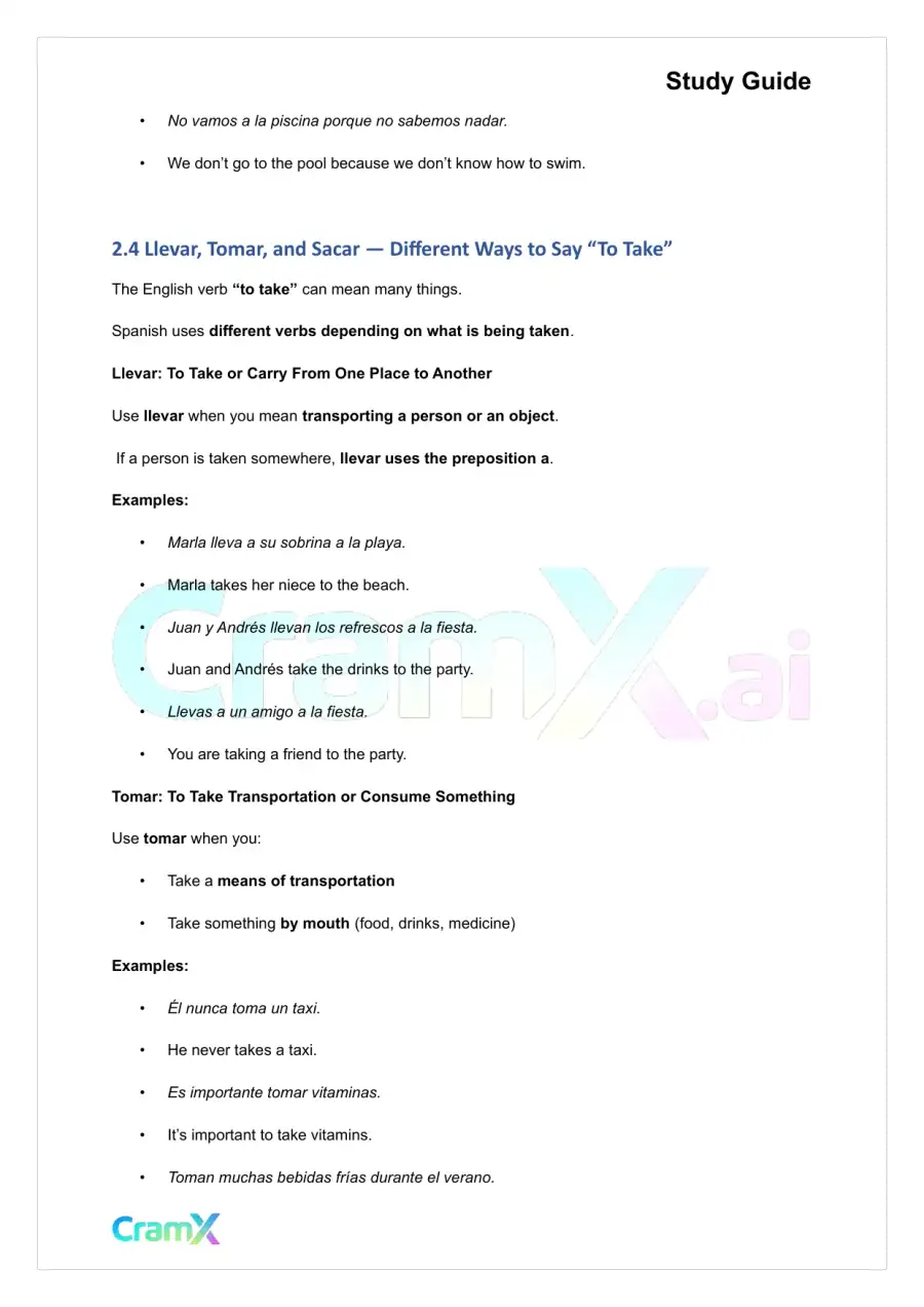 Spanish I - Irregular Verbs in the Present Tense, page 10
